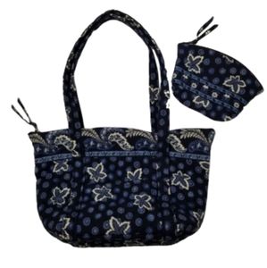 Vera Bradley Lg.Vintage Tote Bag Retired Blue Coin